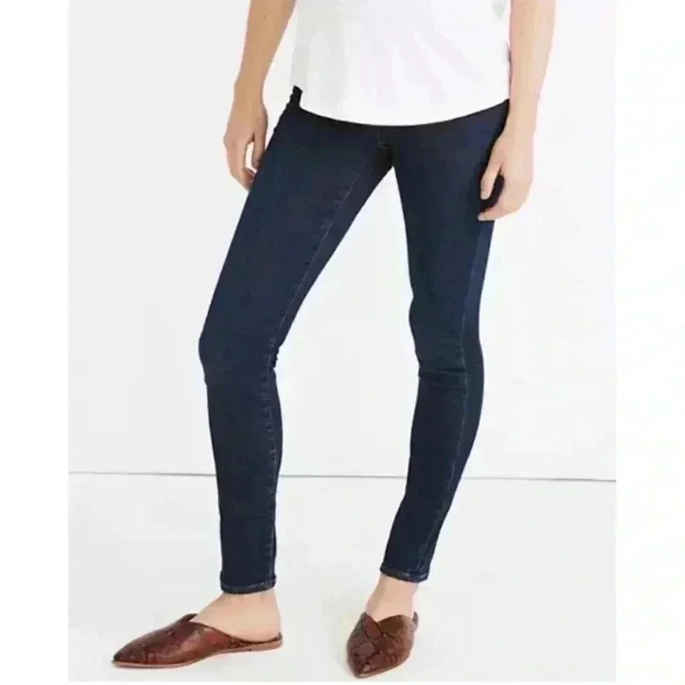 Madewell Maternity Over-The-Belly Skinny Denim Jeans Pants Dark Wash Size 28 - Picture 3 of 13